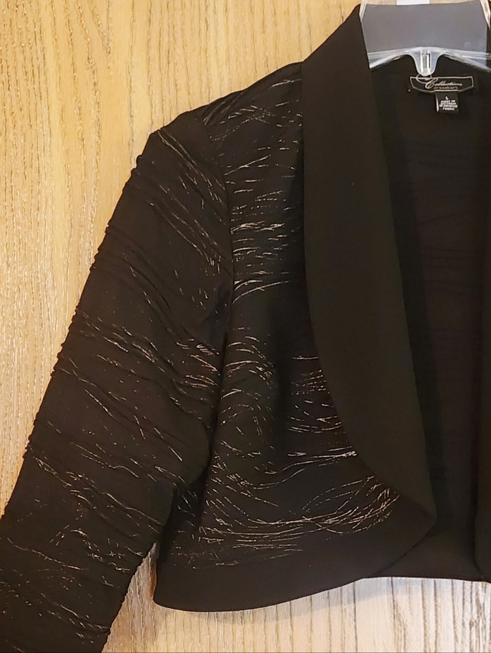 Dress Barn Bolero Cover Up Textured 3/4 Sleeve Open Front Size L - Picture 2 of 8